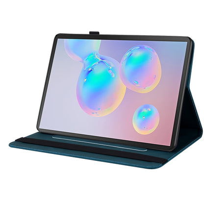 For Samsung Galaxy Tab S6 SM-T860/T865 Butterfly Flower Embossed Leather Tablet Case, without Pen(Blue) by bashfashion
