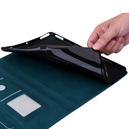 For Samsung Galaxy Tab S6 SM-T860/T865 Butterfly Flower Embossed Leather Tablet Case, without Pen(Blue) by bashfashion