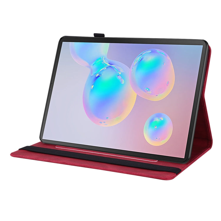 For Samsung Galaxy Tab S6 SM-T860/T865 Butterfly Flower Embossed Leather Tablet Case, without Pen(Red) by bashfashion