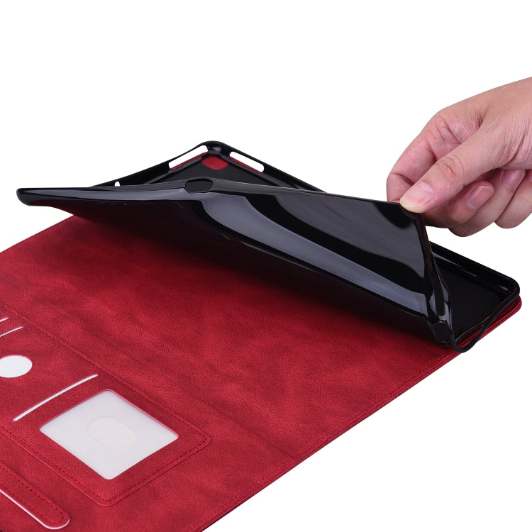 For Samsung Galaxy Tab S6 SM-T860/T865 Butterfly Flower Embossed Leather Tablet Case, without Pen(Red) by bashfashion