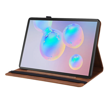 For Samsung Galaxy Tab S6 SM-T860/T865 Butterfly Flower Embossed Leather Tablet Case, without Pen(Brown) by bashfashion