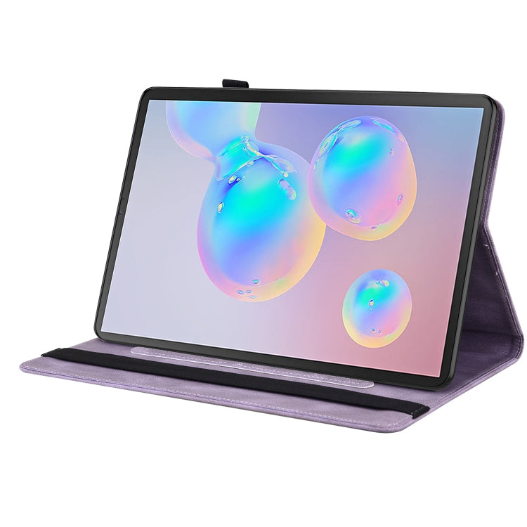 For Samsung Galaxy Tab S6 SM-T860/T865 Butterfly Flower Embossed Leather Tablet Case, without Pen(Purple) by bashfashion