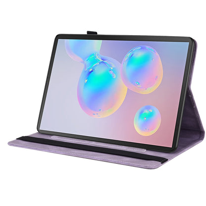 For Samsung Galaxy Tab S6 SM-T860/T865 Butterfly Flower Embossed Leather Tablet Case, without Pen(Purple) by bashfashion
