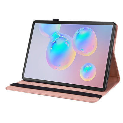 For Samsung Galaxy Tab S6 SM-T860/T865 Butterfly Flower Embossed Leather Tablet Case, without Pen(Rose Gold) by bashfashion