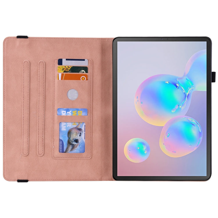 For Samsung Galaxy Tab S6 SM-T860/T865 Butterfly Flower Embossed Leather Tablet Case, without Pen(Rose Gold) by bashfashion