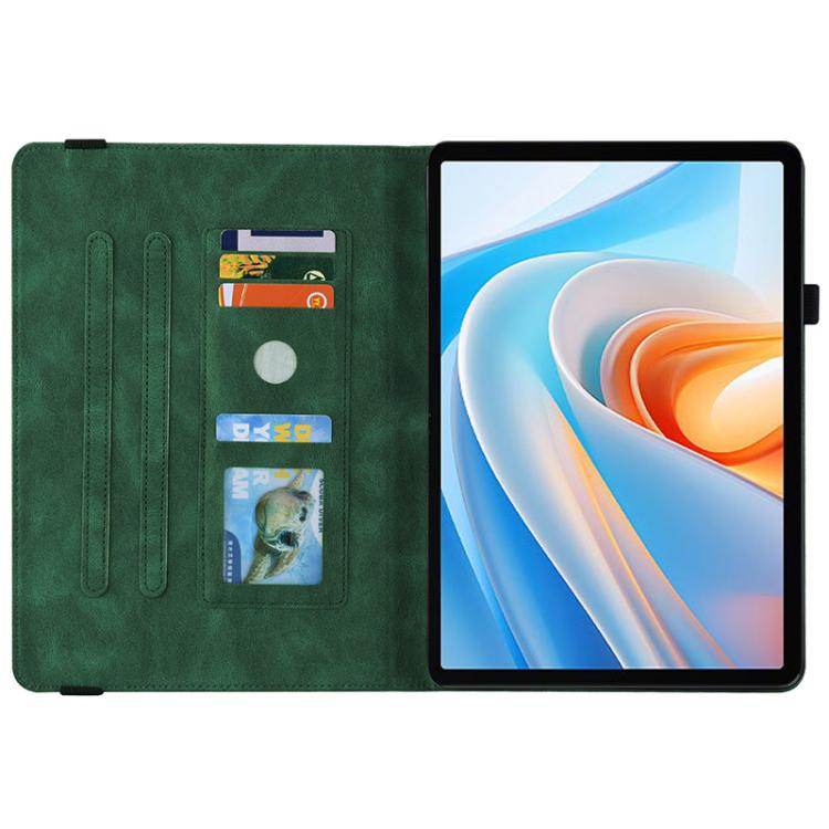 For itel VistaTab 30 Butterfly Flower Embossed Leather Tablet Case(Green) by bashfashion