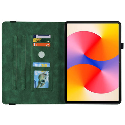 For Huawei MatePad SE 11 2024 Butterfly Flower Embossed Leather Tablet Case(Green) by bashfashion