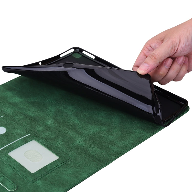 For Huawei MatePad SE 11 2024 Butterfly Flower Embossed Leather Tablet Case(Green) by bashfashion