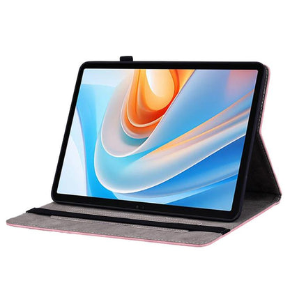 For itel VistaTab 30 Butterfly Rose Embossed Leather Tablet Case(Pink) by bashfashion