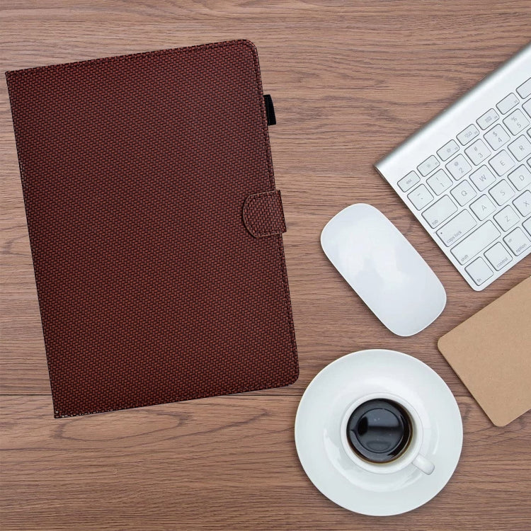 For iPad Pro 11 2025 / 2024 Solid Color Fiber Texture Smart Tablet Leather Case(Brown) by bashfashion