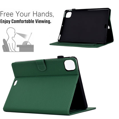 For iPad Pro 11 2025 / 2024 Solid Color Fiber Texture Smart Tablet Leather Case(Green) by bashfashion