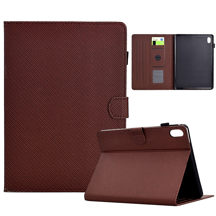 For iPad 2025 / 2022 Solid Color Fiber Texture Smart Tablet Leather Case(Brown) by bashfashion