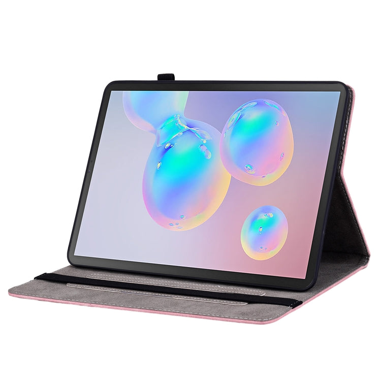 For Samsung Galaxy Tab S6 SM-T860/T865 Butterfly Rose Embossed Leather Tablet Case, without Pen(Pink) by bashfashion