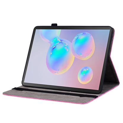 For Samsung Galaxy Tab S6 SM-T860/T865 Butterfly Rose Embossed Leather Tablet Case, without Pen(Rose Red) by bashfashion