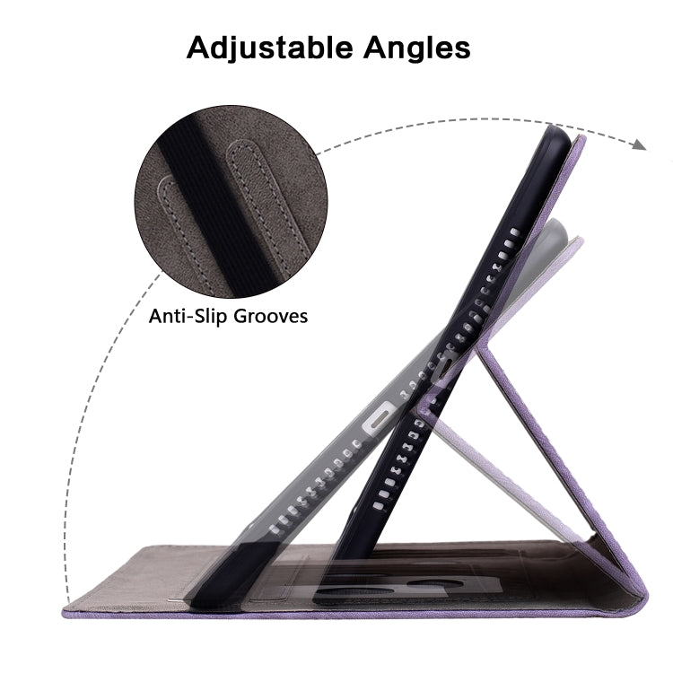 For Samsung Galaxy Tab S6 SM-T860/T865 Butterfly Rose Embossed Leather Tablet Case, without Pen(Purple) by bashfashion