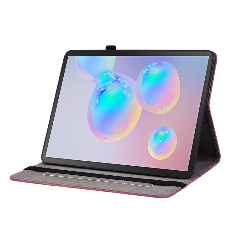 For Samsung Galaxy Tab S6 SM-T860/T865 Butterfly Rose Embossed Leather Tablet Case, without Pen(Red) by bashfashion