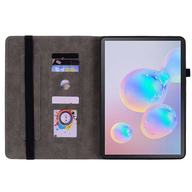 For Samsung Galaxy Tab S6 SM-T860/T865 Butterfly Rose Embossed Leather Tablet Case, without Pen(Green) by bashfashion