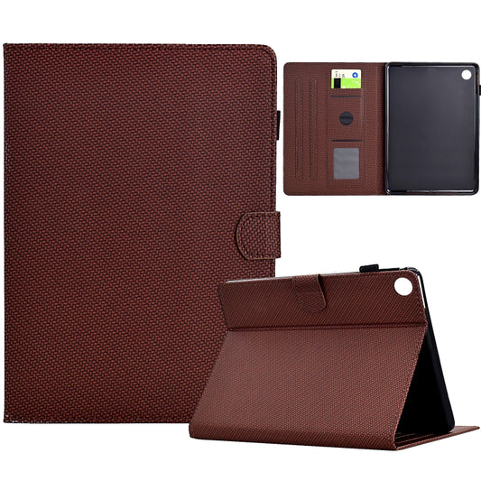 For Samsung Galaxy Tab A8 10.5 2021 Solid Color Fiber Texture Smart Tablet Leather Case(Brown) by bashfashion