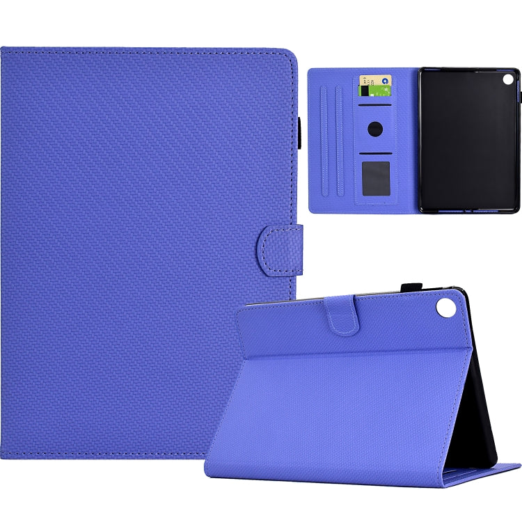 For Samsung Galaxy Tab A8 10.5 2021 Solid Color Fiber Texture Smart Tablet Leather Case(Purple) by bashfashion