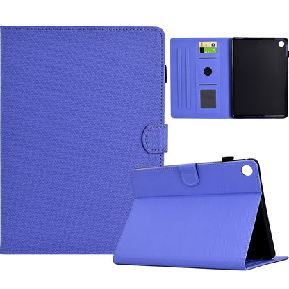 For Samsung Galaxy Tab A8 10.5 2021 Solid Color Fiber Texture Smart Tablet Leather Case(Purple) by bashfashion