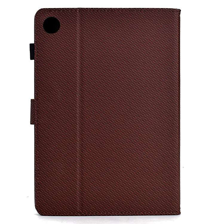 For Samsung Galaxy Tab A11 / A9 Solid Color Fiber Texture Smart Tablet Leather Case(Brown) by bashfashion