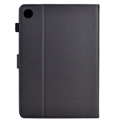 For Samsung Galaxy Tab A11 / A9 Solid Color Fiber Texture Smart Tablet Leather Case(Black) by bashfashion