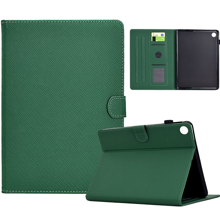 For Samsung Galaxy Tab A11 / A9 Solid Color Fiber Texture Smart Tablet Leather Case(Green) by bashfashion