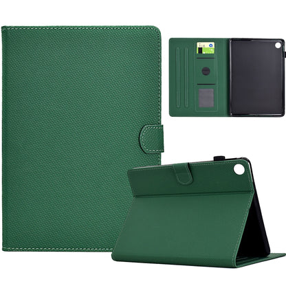 For Samsung Galaxy Tab A11 / A9 Solid Color Fiber Texture Smart Tablet Leather Case(Green) by bashfashion