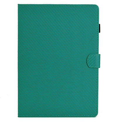 For Samsung Galaxy Tab A11 / A9 Solid Color Fiber Texture Smart Tablet Leather Case(Lake Green) by bashfashion