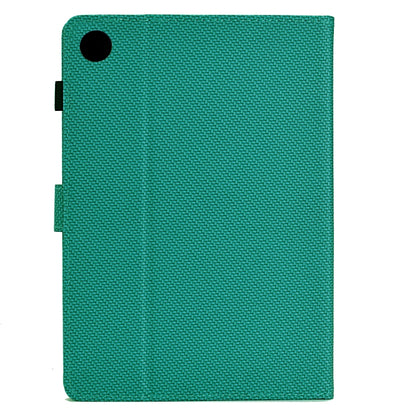 For Samsung Galaxy Tab A11 / A9 Solid Color Fiber Texture Smart Tablet Leather Case(Lake Green) by bashfashion