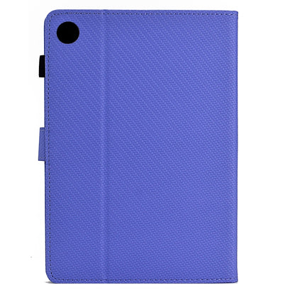 For Samsung Galaxy Tab A11 / A9 Solid Color Fiber Texture Smart Tablet Leather Case(Purple) by bashfashion