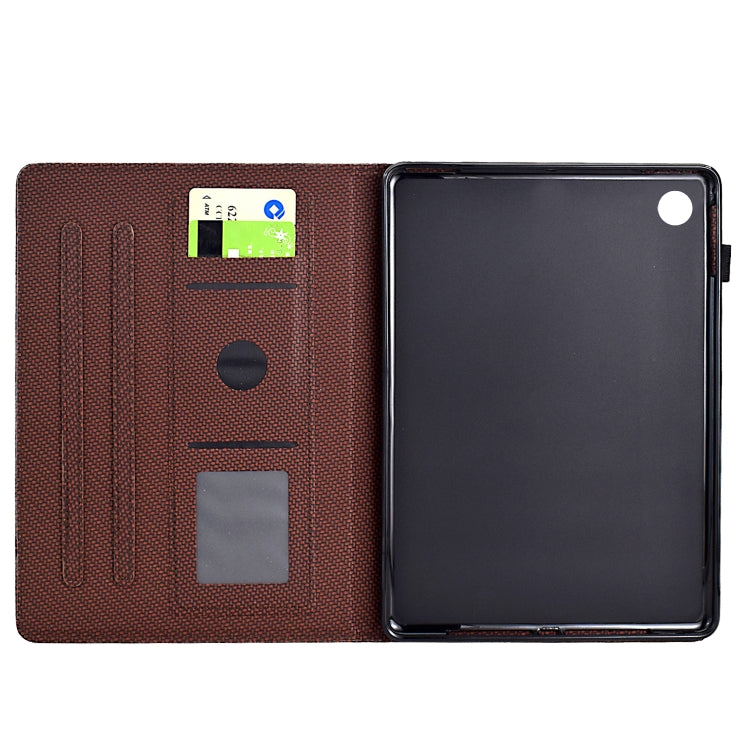 For Samsung Galaxy Tab A11+ / A9+ Solid Color Fiber Texture Smart Tablet Leather Case(Brown) by bashfashion