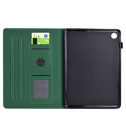 For Samsung Galaxy Tab A11+ / A9+ Solid Color Fiber Texture Smart Tablet Leather Case(Green) by bashfashion