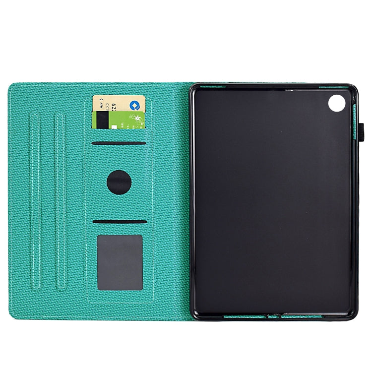 For Samsung Galaxy Tab A11+ / A9+ Solid Color Fiber Texture Smart Tablet Leather Case(Lake Green) by bashfashion