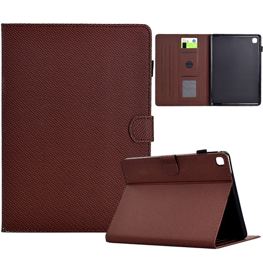 For Samsung Galaxy Tab S6 Lite Solid Color Fiber Texture Smart Tablet Leather Case(Brown) by bashfashion