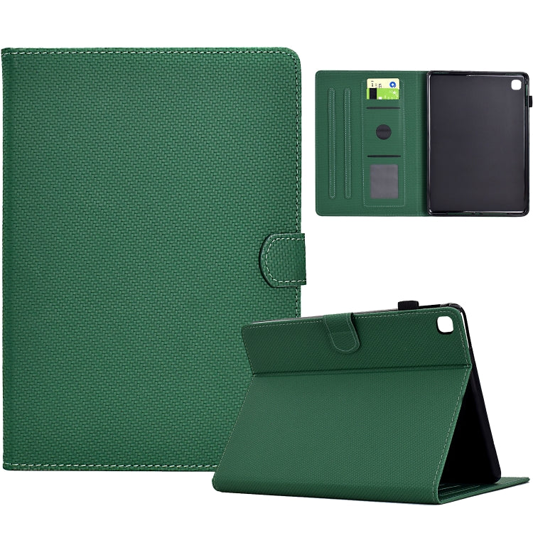 For Samsung Galaxy Tab S6 Lite Solid Color Fiber Texture Smart Tablet Leather Case(Green) by bashfashion