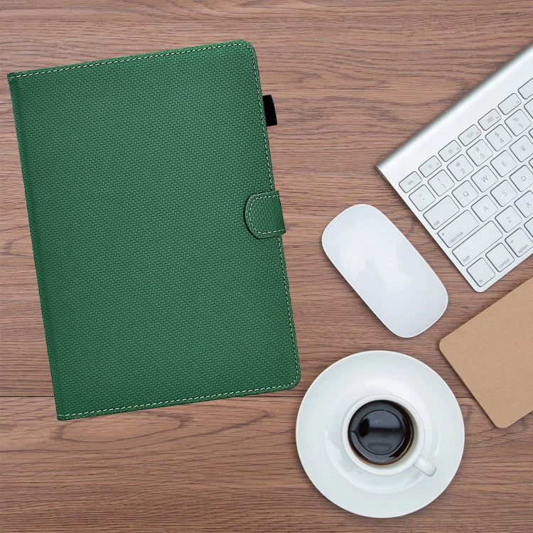 For Samsung Galaxy Tab S6 Lite Solid Color Fiber Texture Smart Tablet Leather Case(Green) by bashfashion