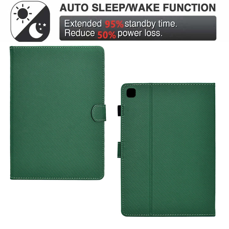 For Samsung Galaxy Tab S6 Lite Solid Color Fiber Texture Smart Tablet Leather Case(Green) by bashfashion