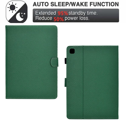 For Samsung Galaxy Tab S6 Lite Solid Color Fiber Texture Smart Tablet Leather Case(Green) by bashfashion