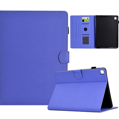 For Samsung Galaxy Tab S6 Lite Solid Color Fiber Texture Smart Tablet Leather Case(Purple) by bashfashion