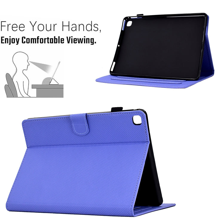 For Samsung Galaxy Tab S6 Lite Solid Color Fiber Texture Smart Tablet Leather Case(Purple) by bashfashion