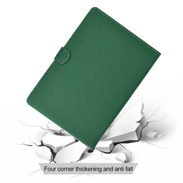 For Samsung Galaxy Tab S7 / S8 Solid Color Fiber Texture Smart Tablet Leather Case(Green) by bashfashion