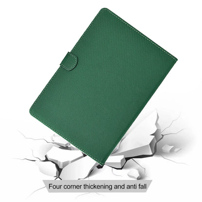 For Samsung Galaxy Tab S7 / S8 Solid Color Fiber Texture Smart Tablet Leather Case(Green) by bashfashion