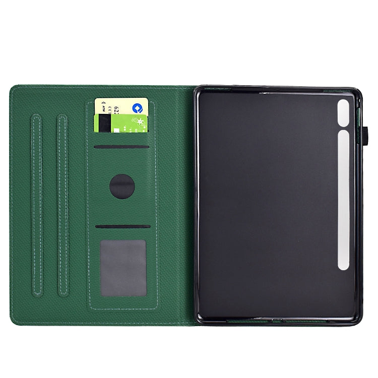 For Samsung Galaxy Tab S9 / S9 FE Solid Color Fiber Texture Smart Tablet Leather Case(Green) by bashfashion
