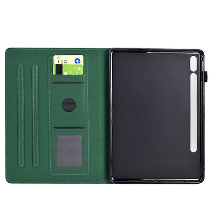 For Samsung Galaxy Tab S9 / S9 FE Solid Color Fiber Texture Smart Tablet Leather Case(Green) by bashfashion