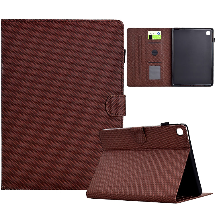 For Samsung Galaxy Tab A7 Lite Solid Color Fiber Texture Smart Tablet Leather Case(Brown) by bashfashion