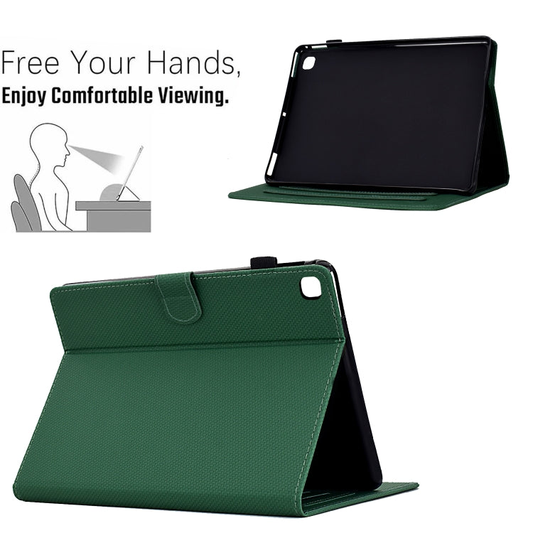 For Samsung Galaxy Tab A7 Lite Solid Color Fiber Texture Smart Tablet Leather Case(Green) by bashfashion