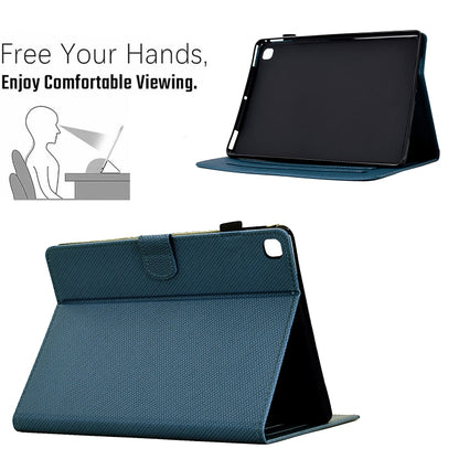 For Samsung Galaxy Tab A7 Lite Solid Color Fiber Texture Smart Tablet Leather Case(Royal Blue) by bashfashion