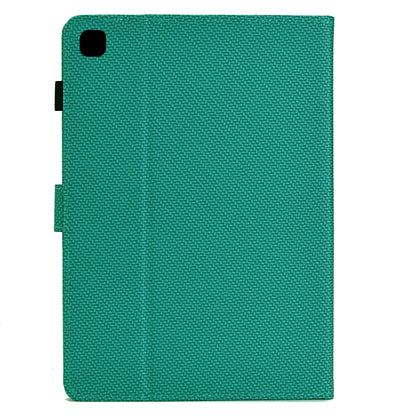 For Samsung Galaxy Tab A7 Lite Solid Color Fiber Texture Smart Tablet Leather Case(Lake Green) by bashfashion