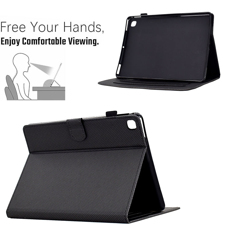 For Samsung Galaxy Tab A7 10.4 2020 Solid Color Fiber Texture Smart Tablet Leather Case(Black) by bashfashion